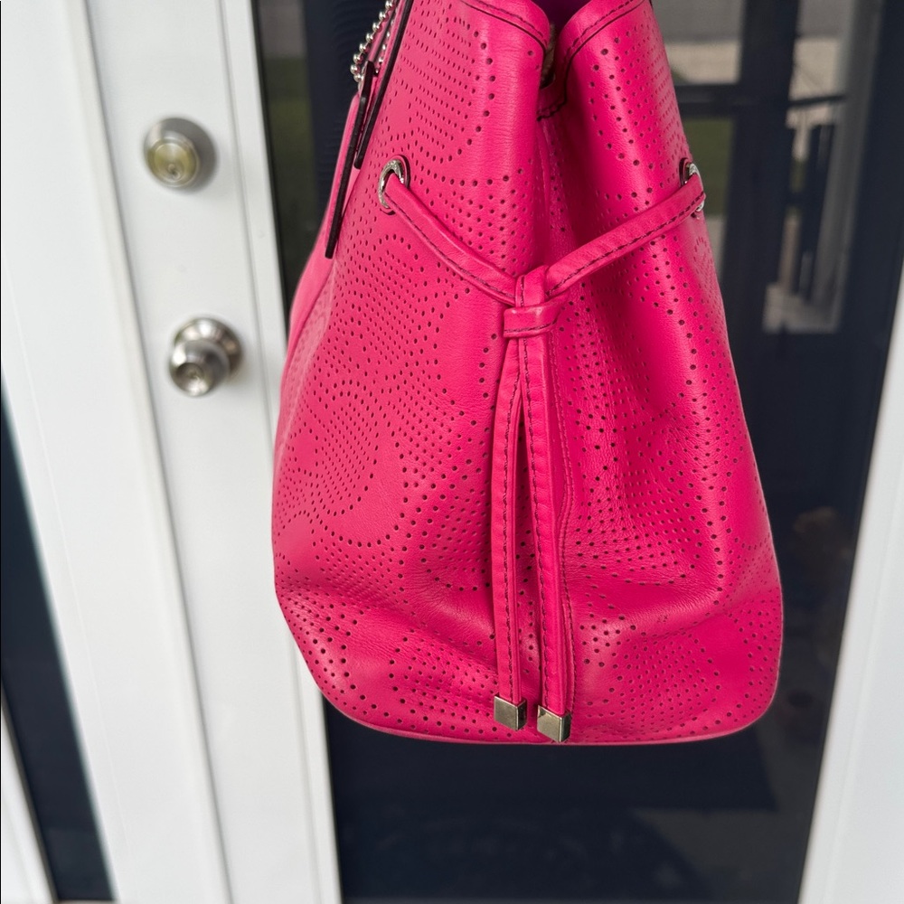Coach 2013 perforated leather watermelon tote bag - Picture 5 of 12